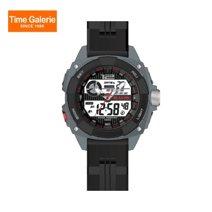 BUM Men BUMWB95704 Digital Sports Black Rubber Strap Watch
